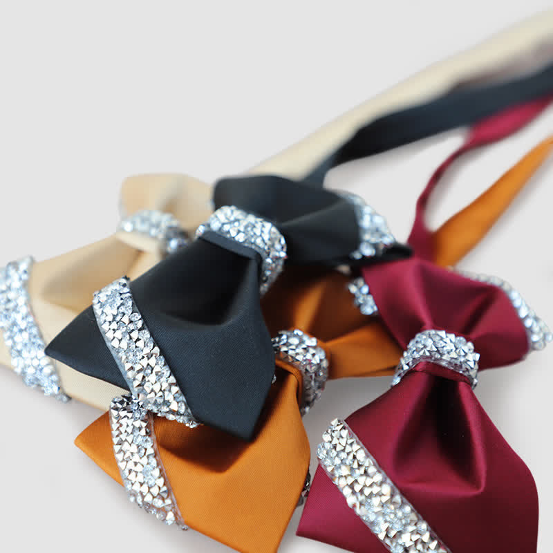 Men's Classic Rhinestone Embellished Bow Tie - image 4