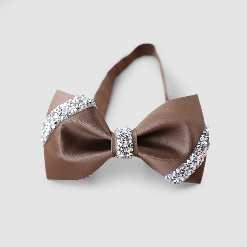 Men's Classic Rhinestone Embellished Bow Tie - Sienna - image 9