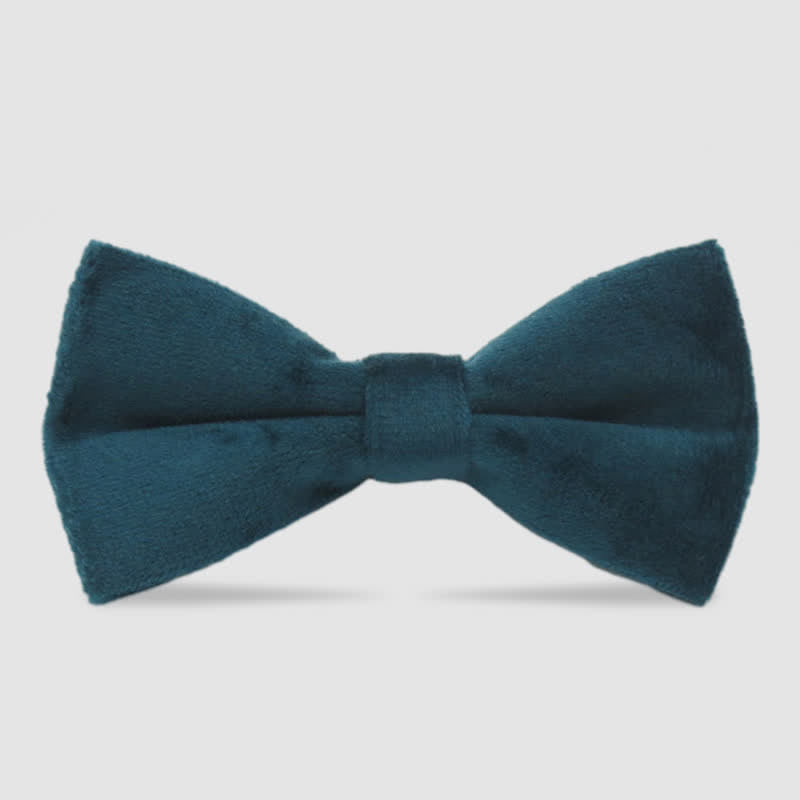 Men's Solid Color Formal Velvet Bow Tie - Teal - image 7