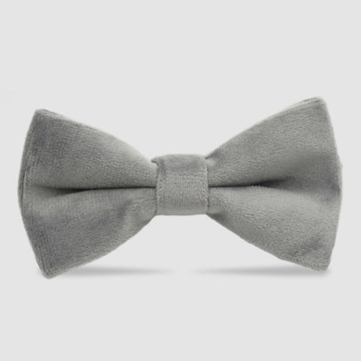 Men's Solid Color Formal Velvet Bow Tie - Gray - image 9