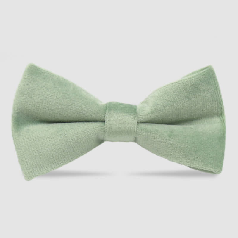 Men's Solid Color Formal Velvet Bow Tie - PaleGreen - image 6