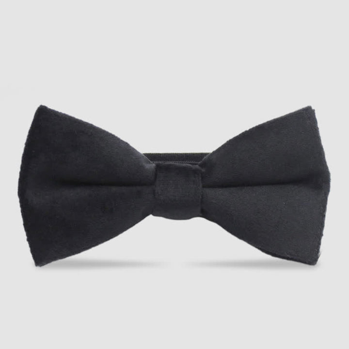 Men's Solid Color Formal Velvet Bow Tie - Black - image 8