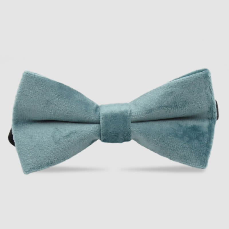 Men's Solid Color Formal Velvet Bow Tie - SkyBlue - image 5