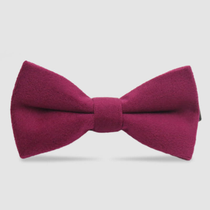 Men's Solid Color Formal Velvet Bow Tie - MediumVioletRed - image 0