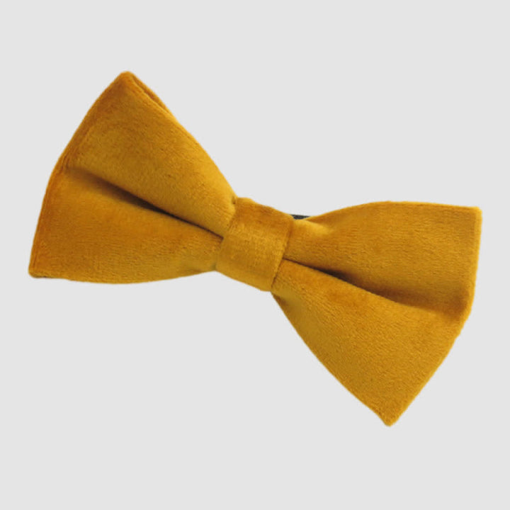 Men's Solid Color Formal Velvet Bow Tie - image 13