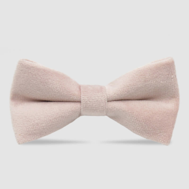 Men's Solid Color Formal Velvet Bow Tie - Pink - image 10