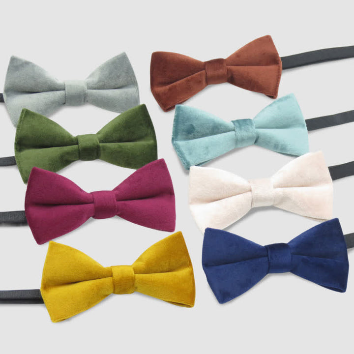 Men's Solid Color Formal Velvet Bow Tie