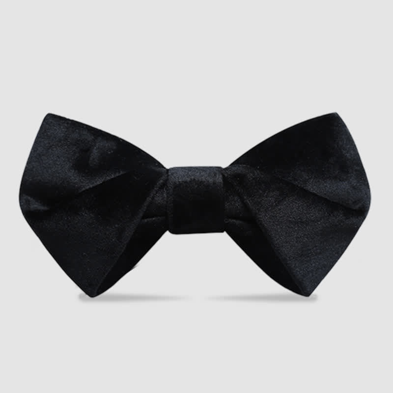 Men's Stylish Twist Velvet Bow Tie - Black - image 9