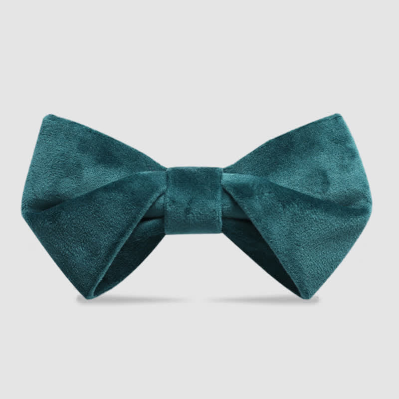 Men's Stylish Twist Velvet Bow Tie - Teal - image 5