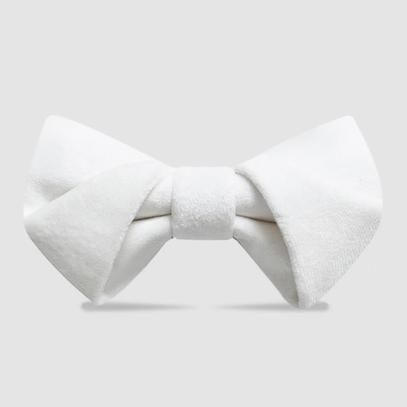 Men's Stylish Twist Velvet Bow Tie - White - image 11