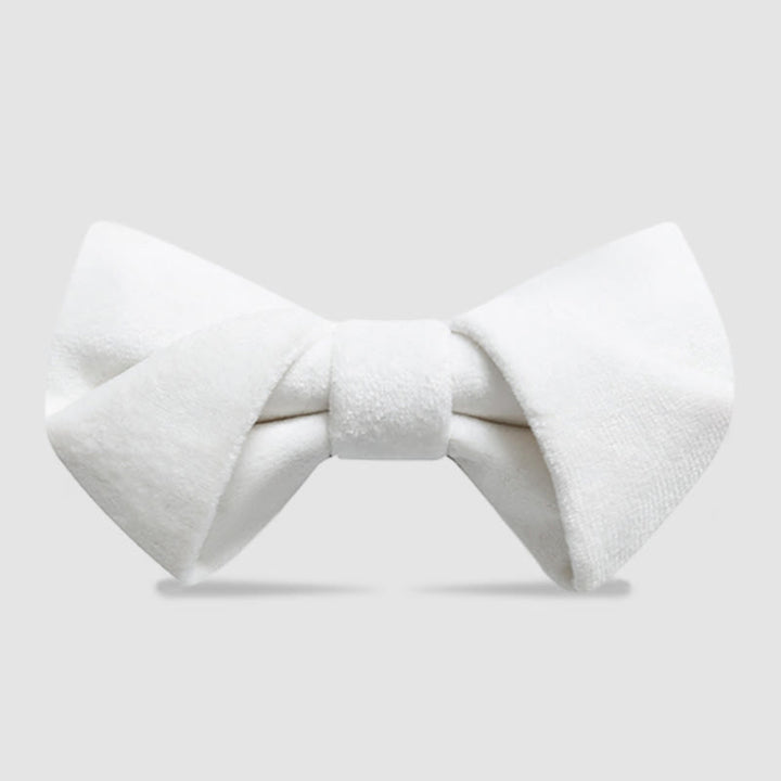 Men's Stylish Twist Velvet Bow Tie - White - image 11