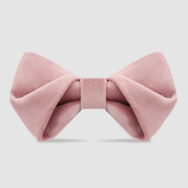 Men's Stylish Twist Velvet Bow Tie - Pink - image 3