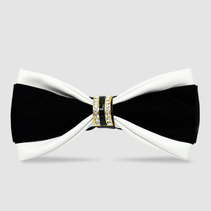 Men's Noble Classy Leather Bow Tie - White - image 2