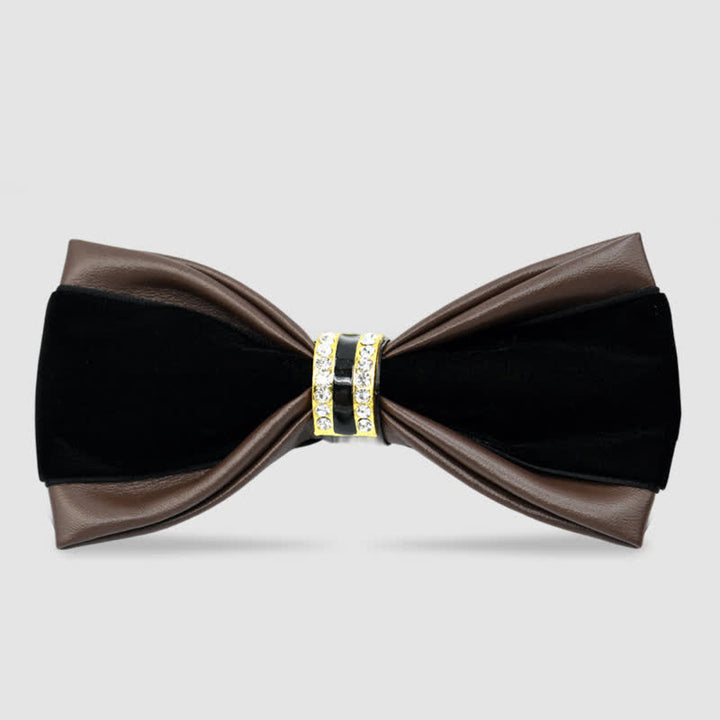 Men's Noble Classy Leather Bow Tie - Brown - image 6