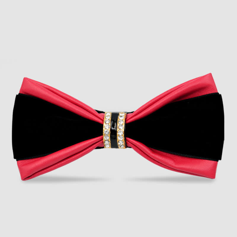 Men's Noble Classy Leather Bow Tie - Red - image 5