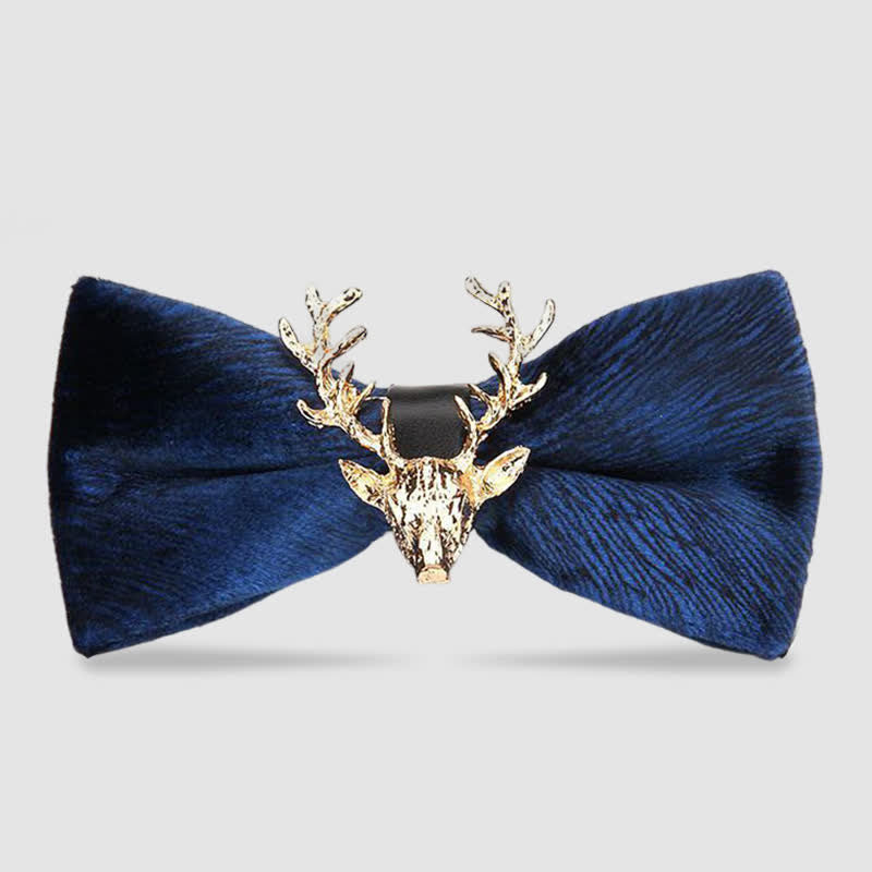 Men's Reindeer Head Velvet Bow Tie