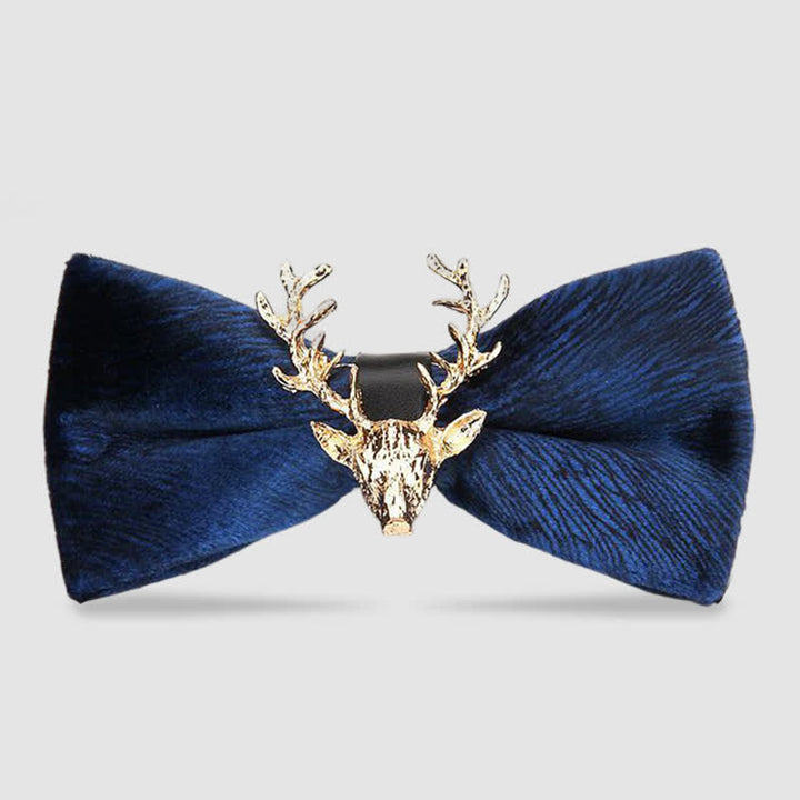 Men's Reindeer Head Velvet Bow Tie