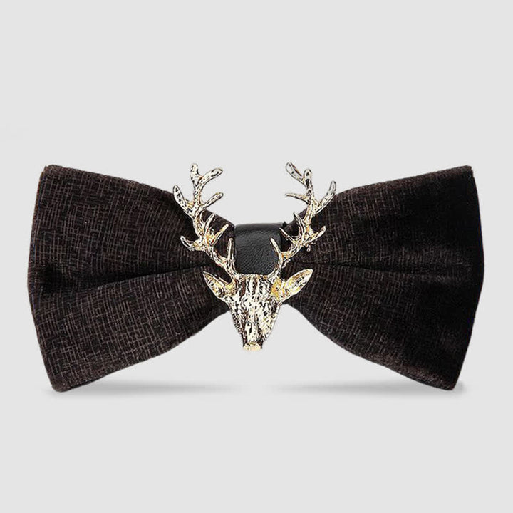 Men's Reindeer Head Velvet Bow Tie - Darkgray Craze - image 23