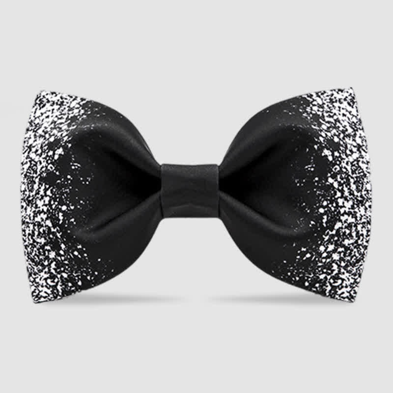 Men's Black White Resplendent Night Sky Bow Tie - Black - Single-layer - image 5