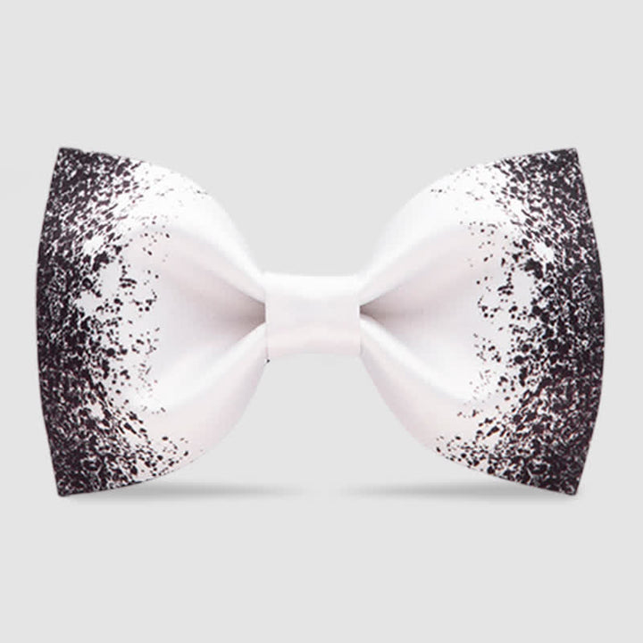 Men's Black White Resplendent Night Sky Bow Tie - White - Single-layer - image 7