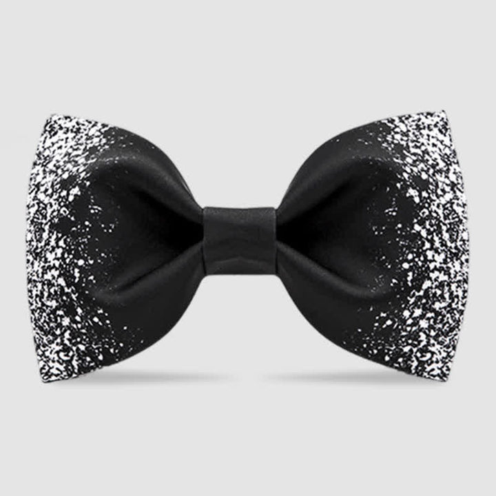 Men's Black White Resplendent Night Sky Bow Tie - Black - Single-layer - image 5