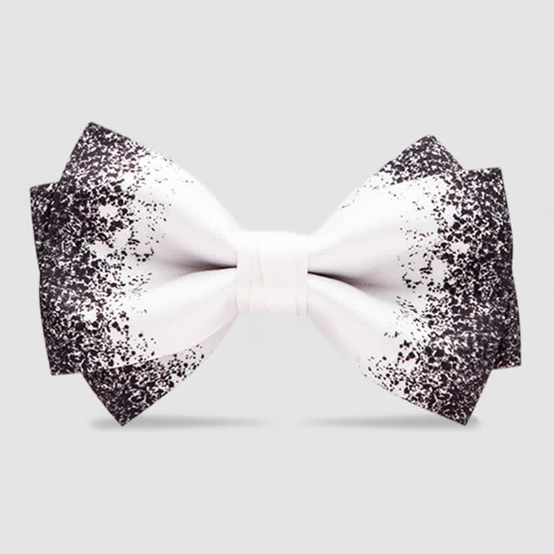 Men's Black White Resplendent Night Sky Bow Tie - White - Double-layer - image 6