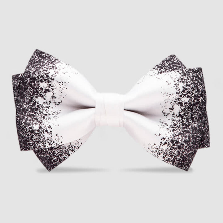 Men's Black White Resplendent Night Sky Bow Tie - White - Double-layer - image 6