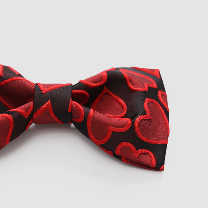 Men's Love Heart Embroidery Bow Tie - image 2