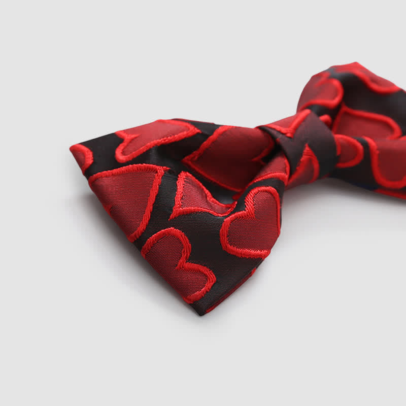 Men's Love Heart Embroidery Bow Tie - image 3