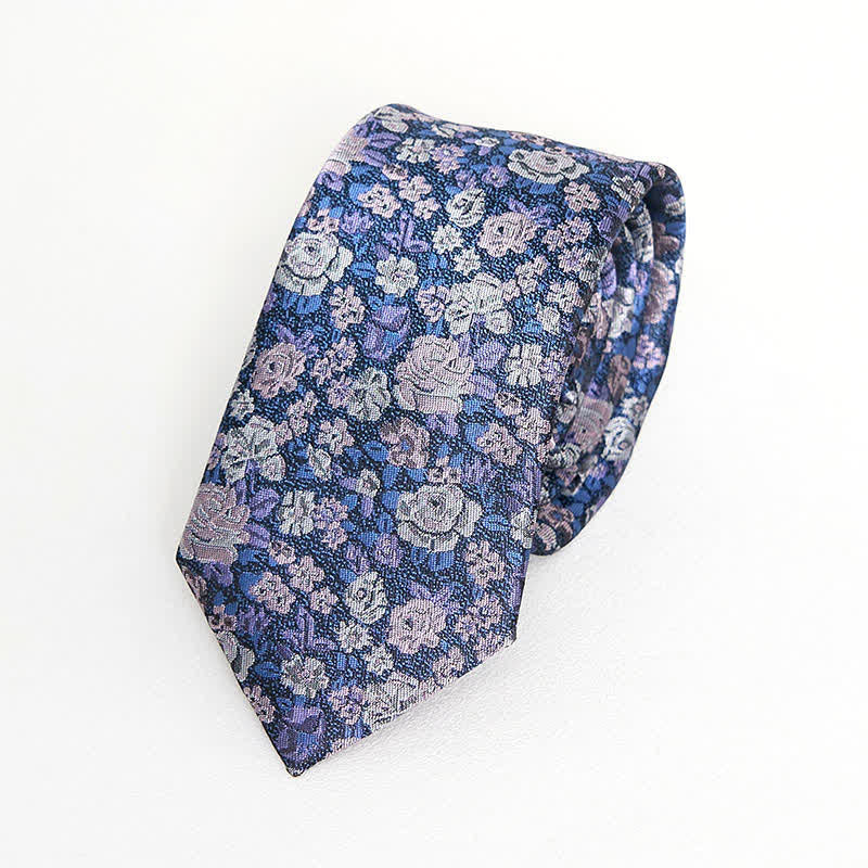 SteelBlue Men's Novelty Floral Necktie - image 2