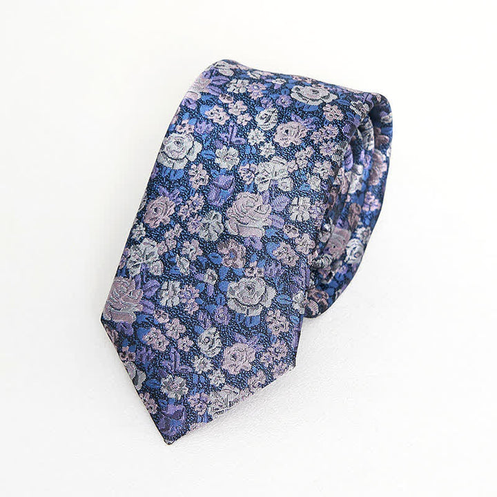 SteelBlue Men's Novelty Floral Necktie - image 2