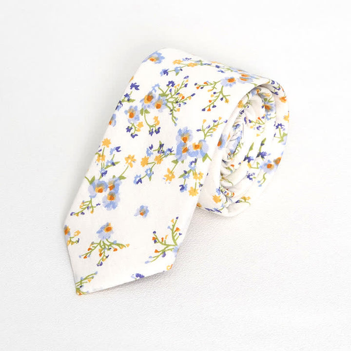 Men's Vintage Liberal Floral Necktie - White - image 13