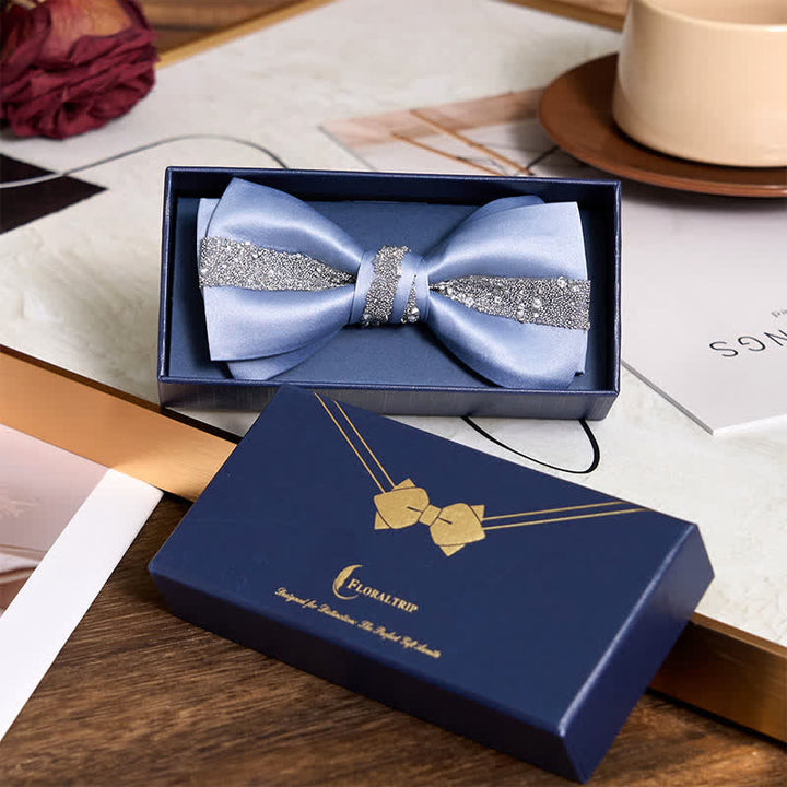 Men's Sparkling Glitter Bow Tie Pocket Square - image 6