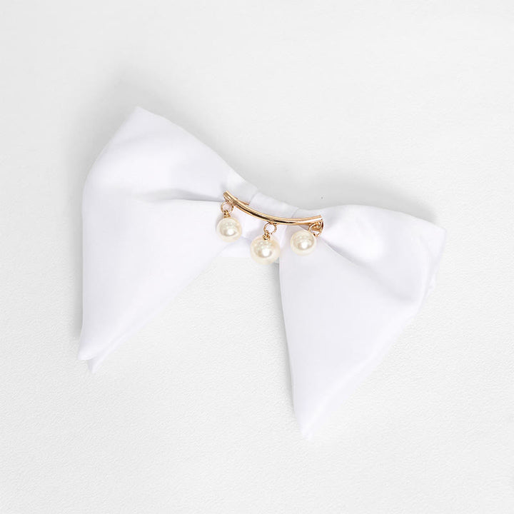 Men's Black White Oversized Pointed Bow Tie - Smile - White - image 7