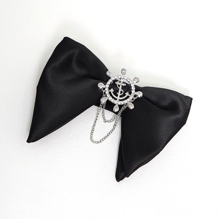Men's Black White Oversized Pointed Bow Tie - image 3