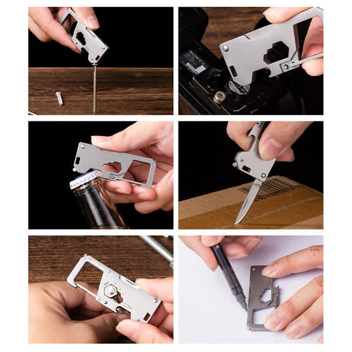 6 In 1 EDC Outdoor Portable Tool Folding Mini Knife Keychain - image 6
