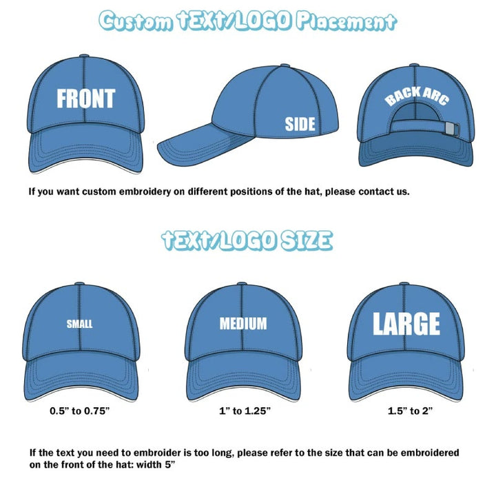 Custom Your Text Printing Adjustable Baseball Cap
