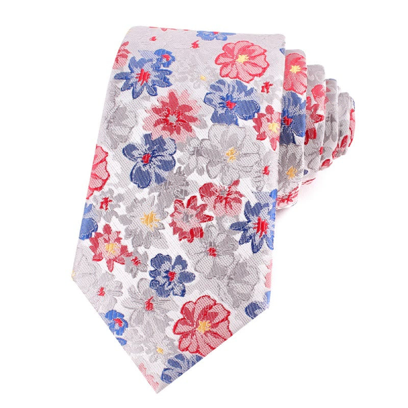 Men's Colorful Flowers Gentle Polyester Necktie - image 1