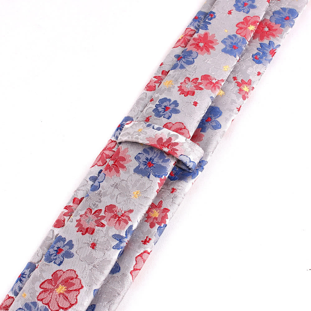 Men's Colorful Flowers Gentle Polyester Necktie - image 3