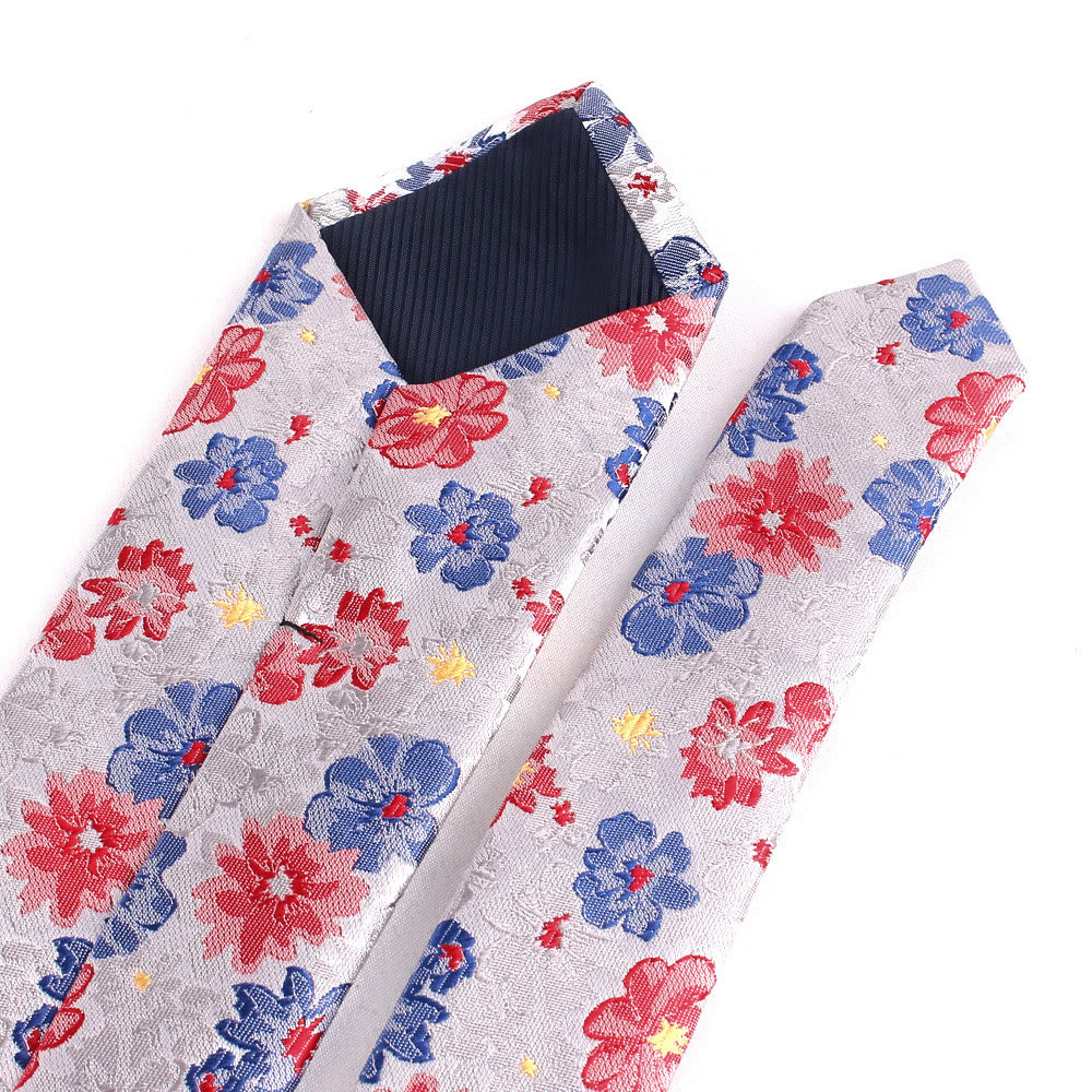Men's Colorful Flowers Gentle Polyester Necktie - image 4