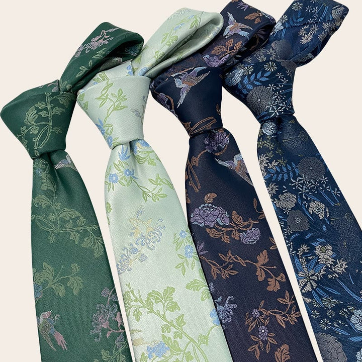 Men's Holiday Style Floral Polyester Necktie