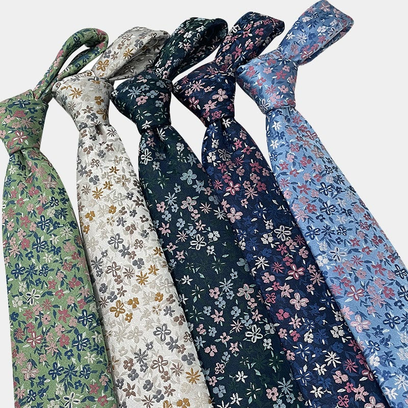 Men's Floral Flowers Spring Polyester Necktie - image 0