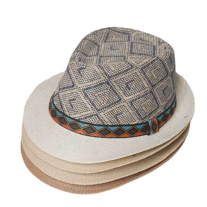 Men's Braided Streetwear Ethnic Style Summer Fedora Hat