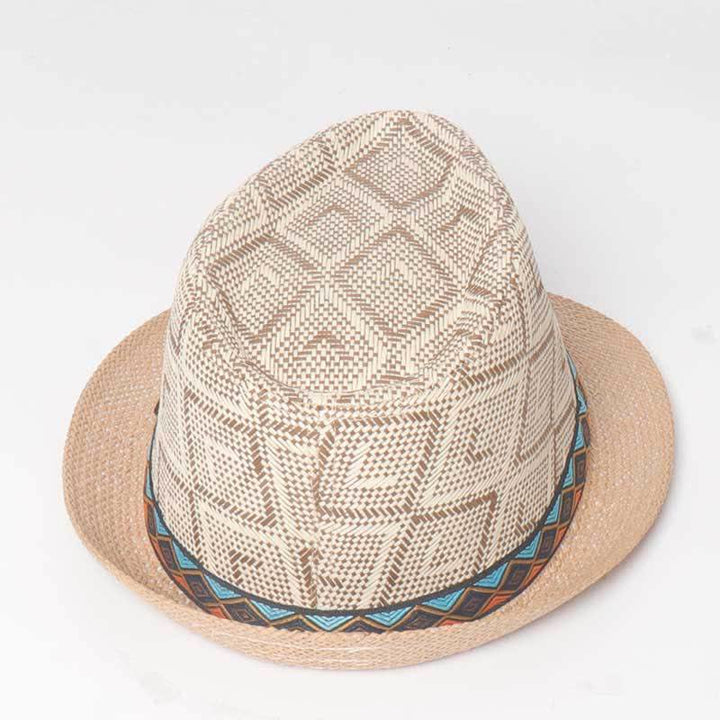 Men's Braided Streetwear Ethnic Style Summer Fedora Hat - image 5