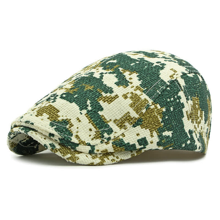 Unisex Stylish Straw Woven Pattern Flat Top Beret Hat - Green - Adjustable (21 5/8"-23 1/4") - image 10