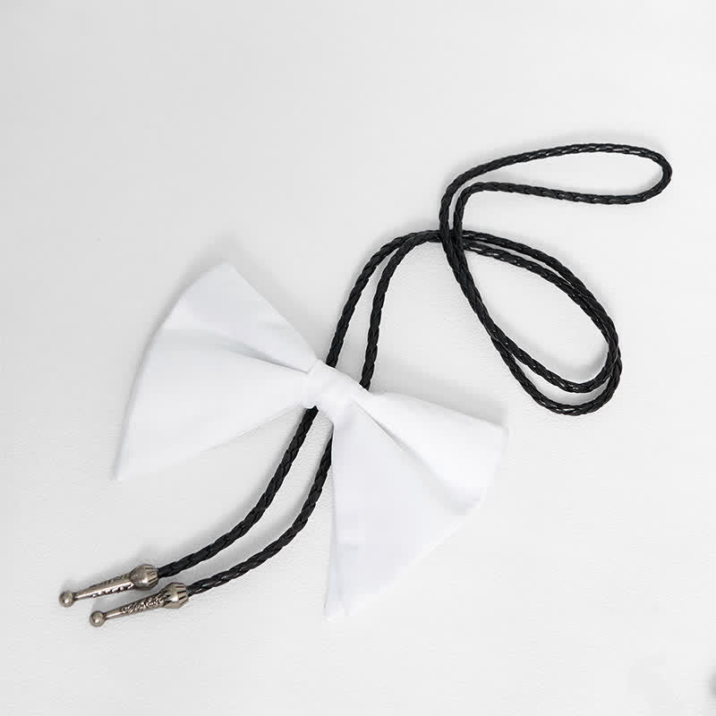 Creative Black White Oversized Bow Tie Bolo Tie