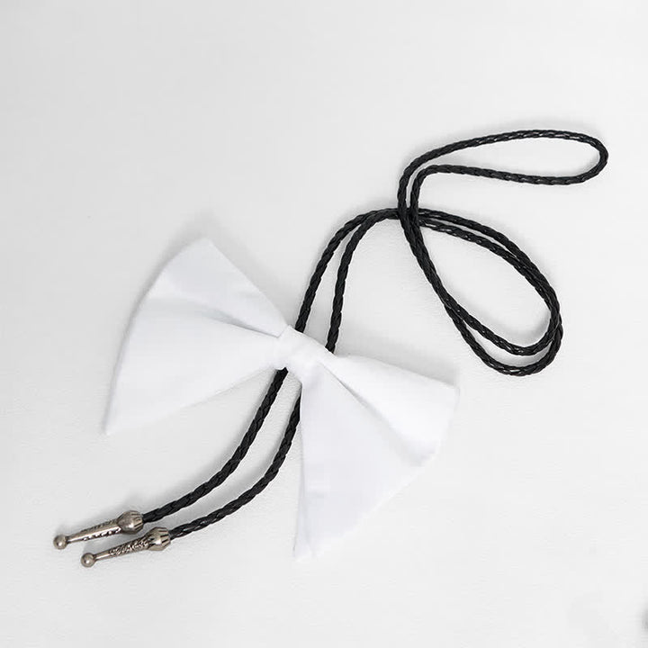 Creative Black White Oversized Bow Tie Bolo Tie