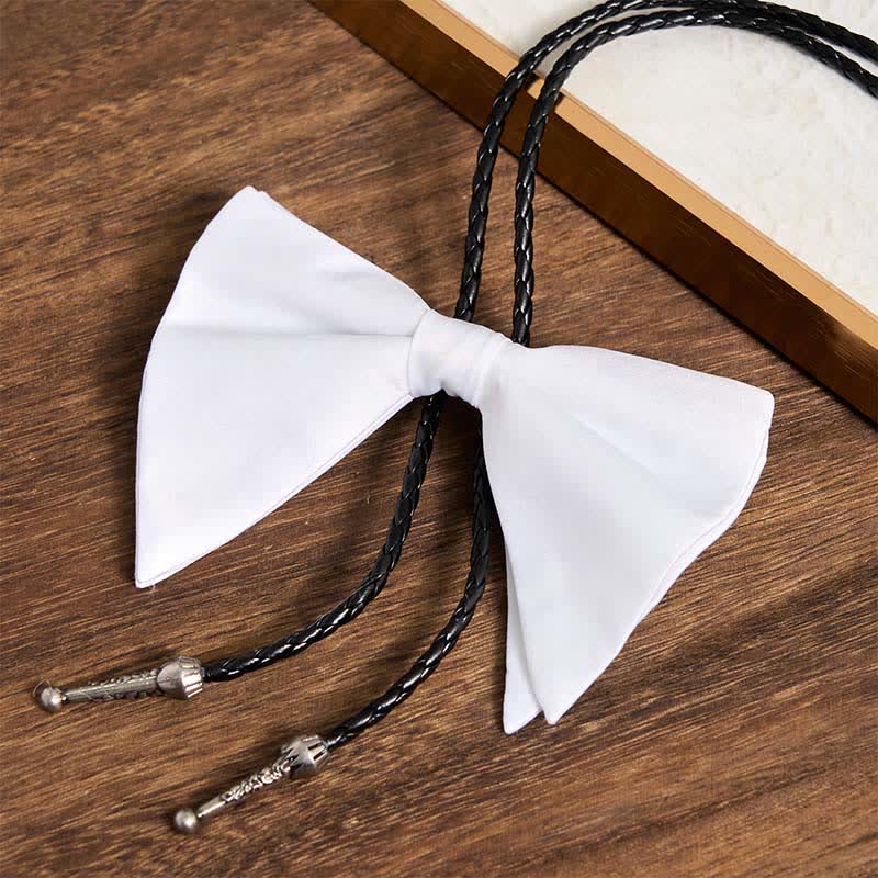Creative Black White Oversized Bow Tie Bolo Tie