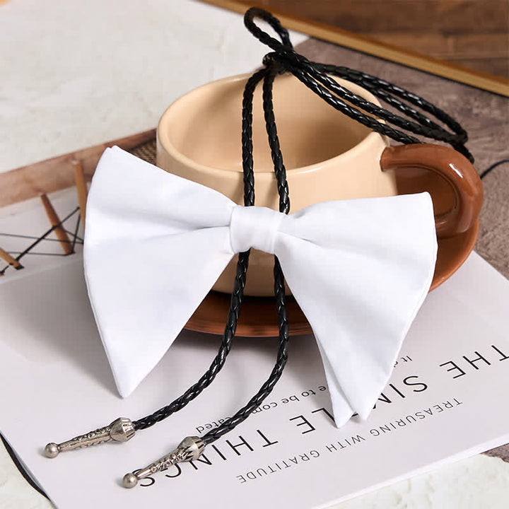 Creative Black White Oversized Bow Tie Bolo Tie