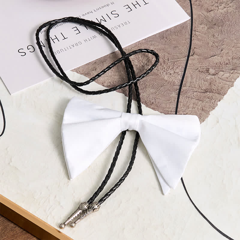 Creative Black White Oversized Bow Tie Bolo Tie